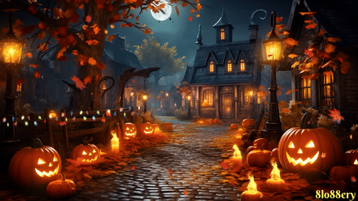 Cozy Autumn Village Halloween Ambience 🎃 Scary Halloween Sounds👻 Halloween Bac