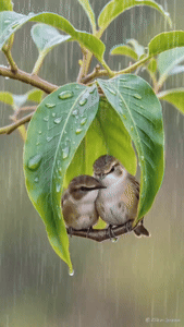 Birds sitting in rain #birds #rain #wildlife #life #viral #motivation