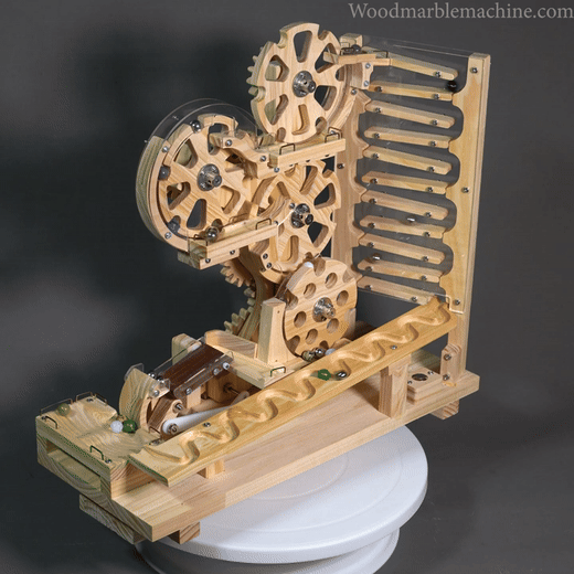 Waterfall Kinetic Rolling Ball Sculpture #woodmarblemachine